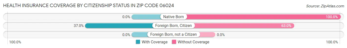 Health Insurance Coverage by Citizenship Status in Zip Code 06024