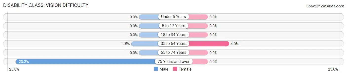 Disability in Zip Code 06031: <span>Vision Difficulty</span>