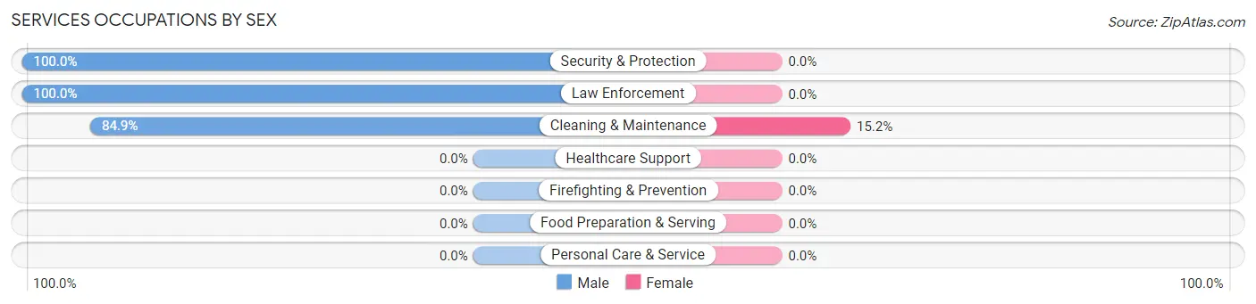 Services Occupations by Sex in Zip Code 06060