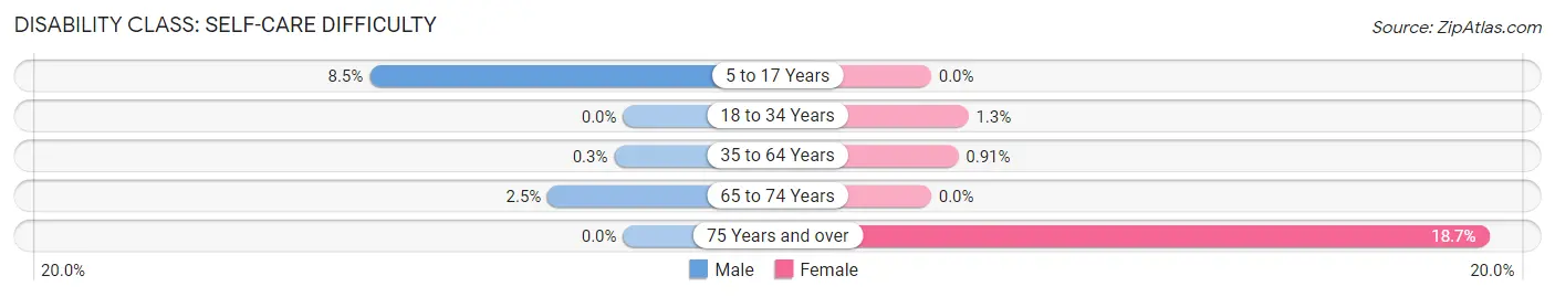 Disability in Zip Code 06084: <span>Self-Care Difficulty</span>