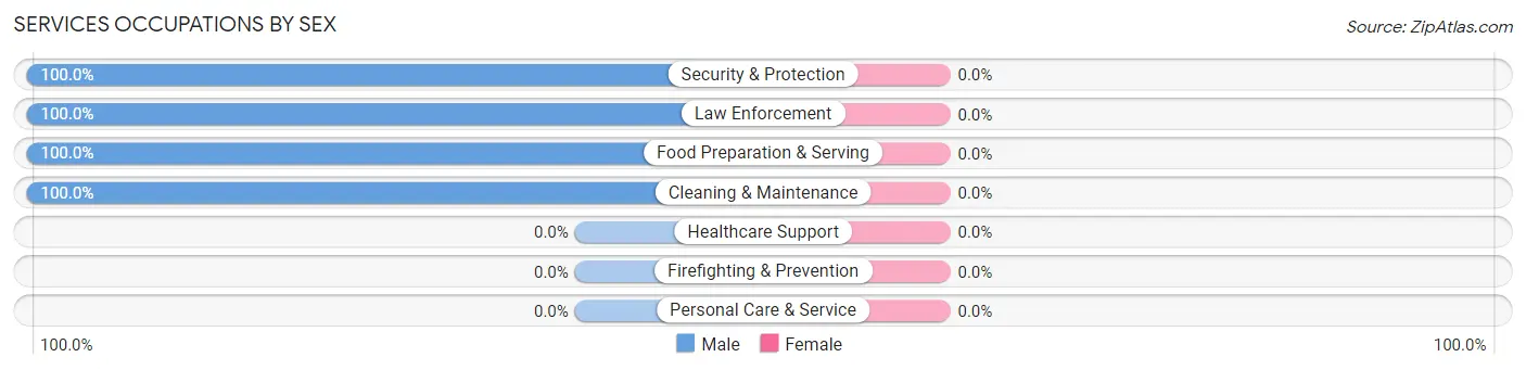 Services Occupations by Sex in Zip Code 06090