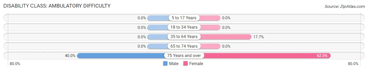 Disability in Zip Code 06091: <span>Ambulatory Difficulty</span>