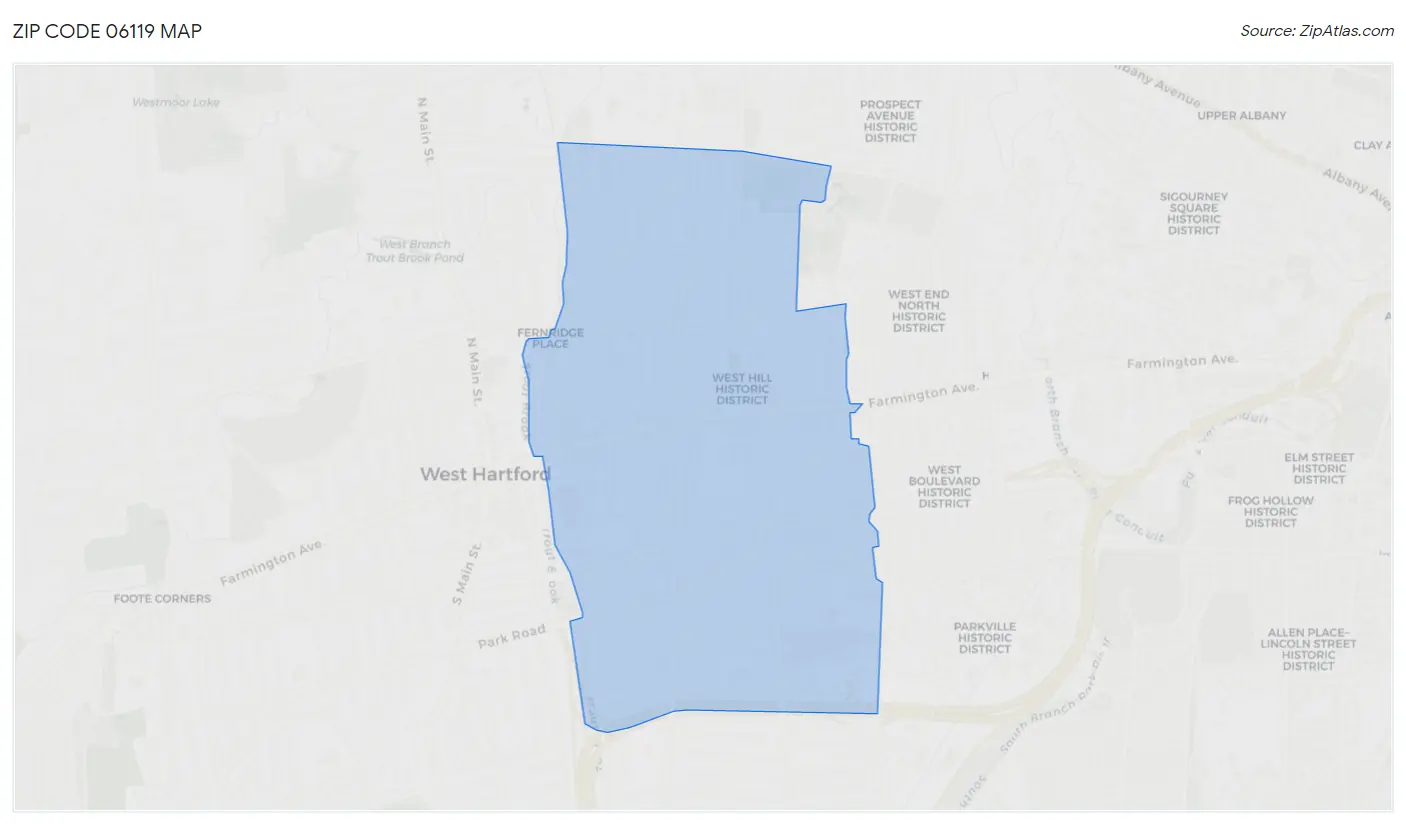 Zip Code 06119 Map