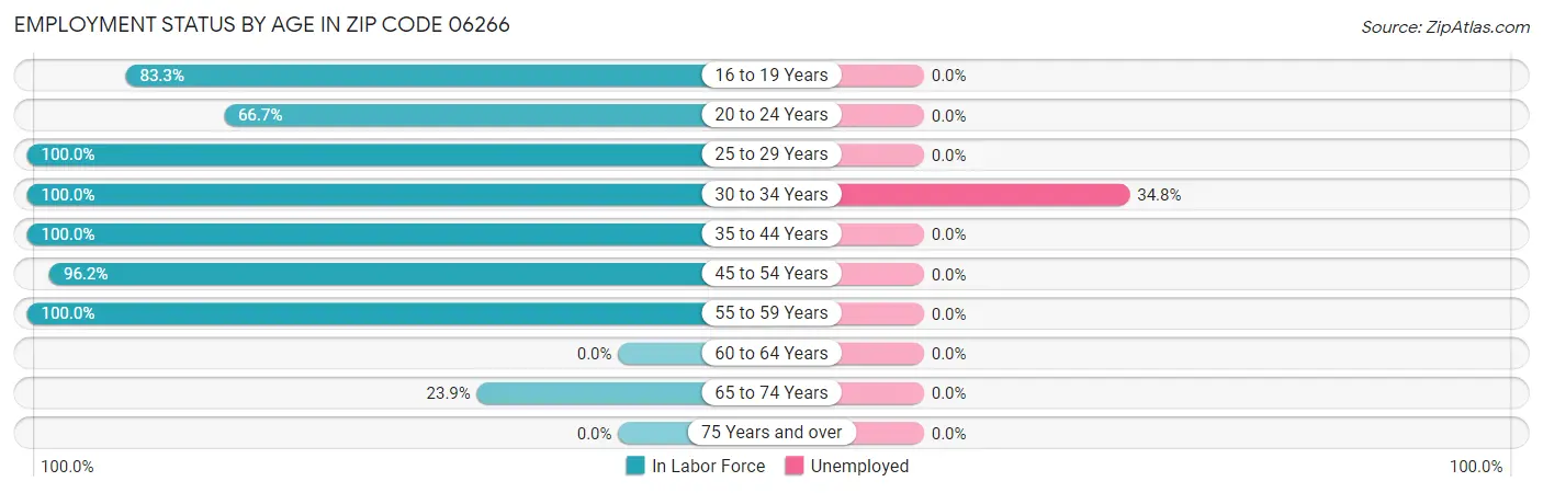 Employment Status by Age in Zip Code 06266