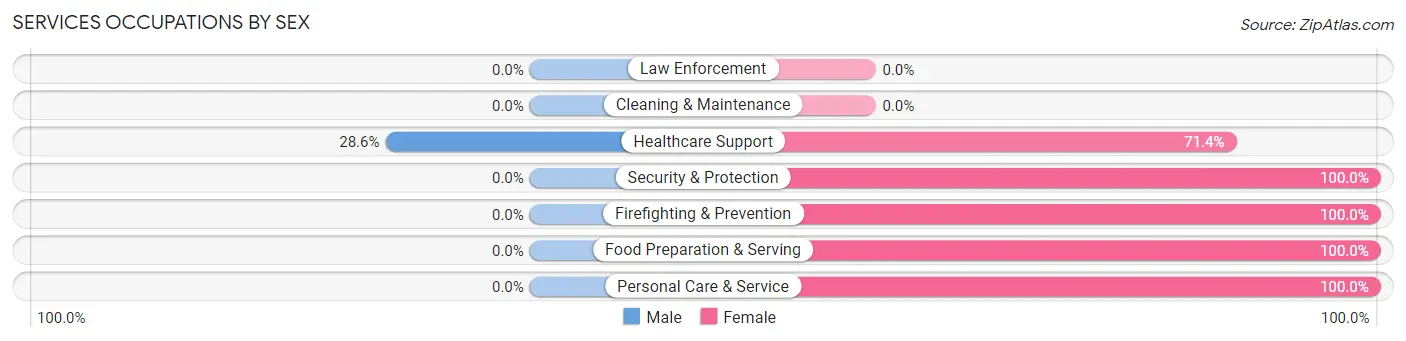 Services Occupations by Sex in Zip Code 06266