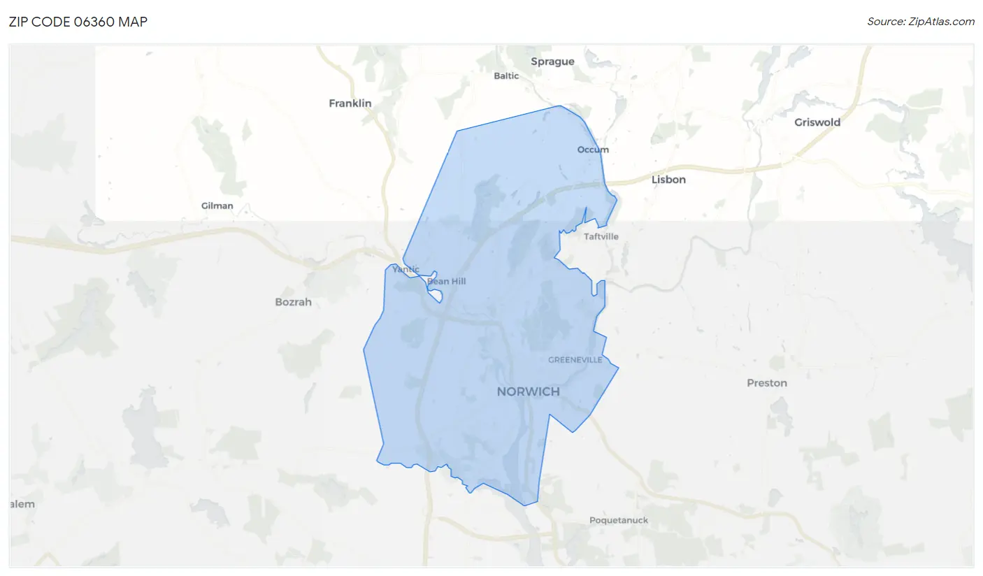 Zip Code 06360 Map