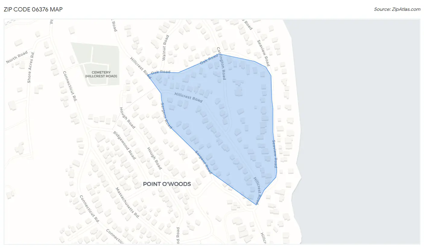 Zip Code 06376 Map