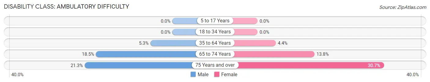 Disability in Zip Code 06416: <span>Ambulatory Difficulty</span>