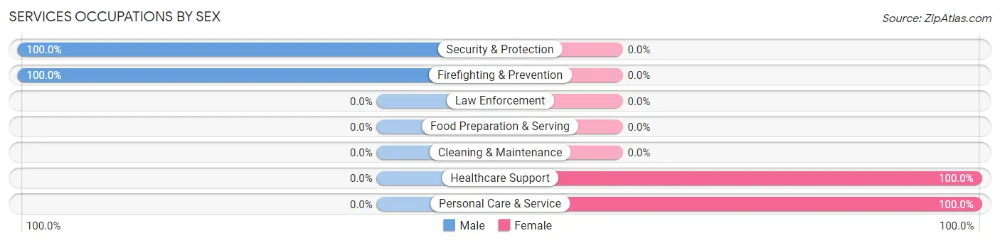 Services Occupations by Sex in Zip Code 06481