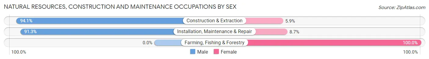 Natural Resources, Construction and Maintenance Occupations by Sex in Zip Code 06511