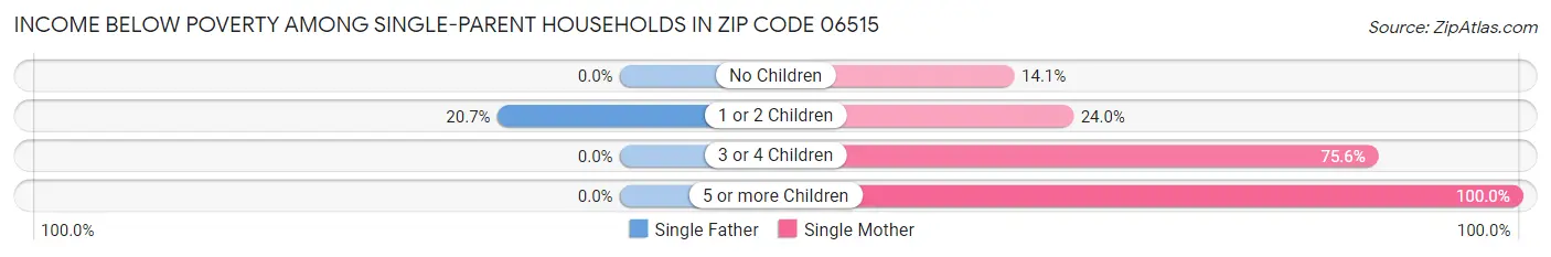 Income Below Poverty Among Single-Parent Households in Zip Code 06515