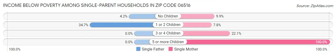Income Below Poverty Among Single-Parent Households in Zip Code 06516