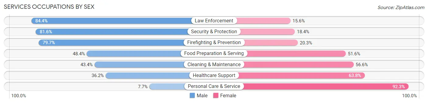Services Occupations by Sex in Zip Code 06762