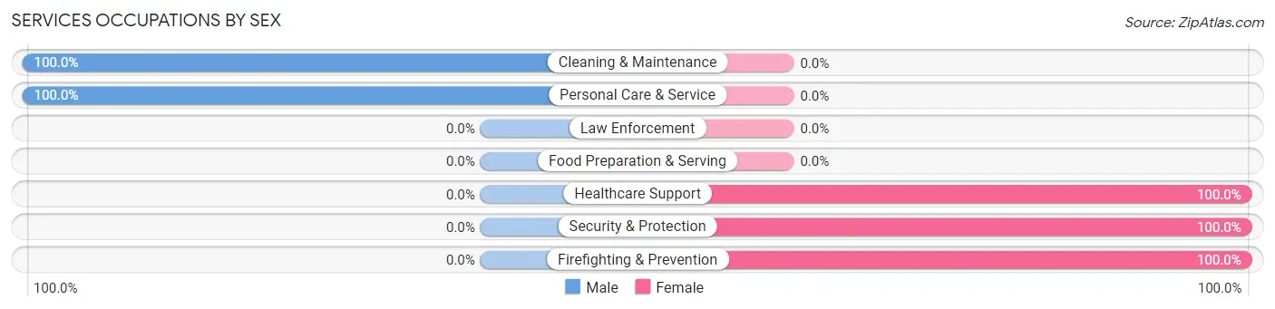 Services Occupations by Sex in Zip Code 06785