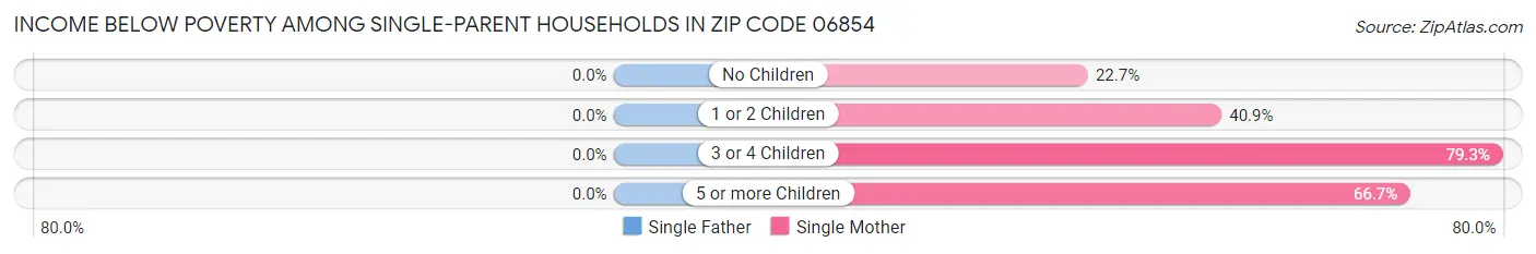 Income Below Poverty Among Single-Parent Households in Zip Code 06854