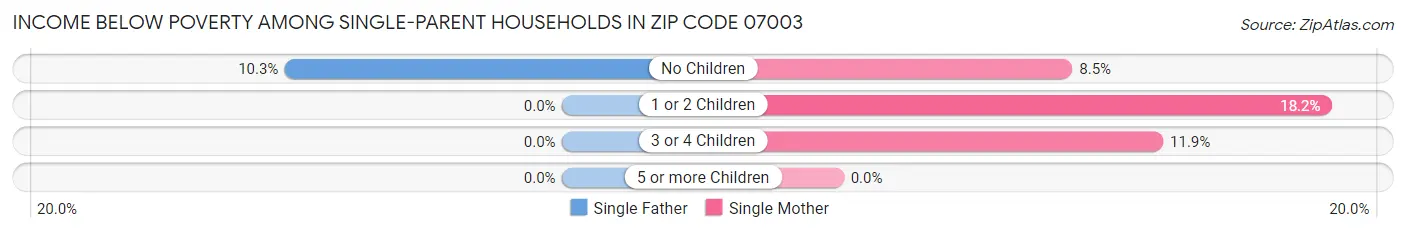 Income Below Poverty Among Single-Parent Households in Zip Code 07003