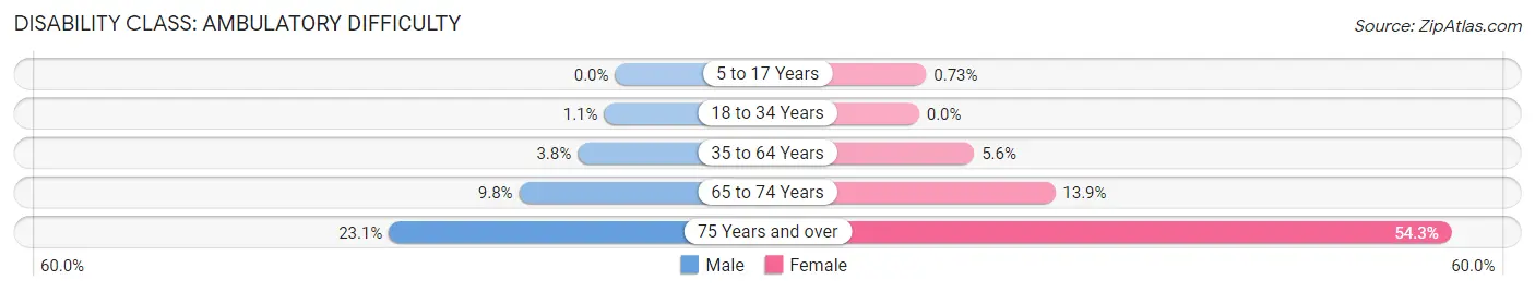 Disability in Zip Code 07026: <span>Ambulatory Difficulty</span>