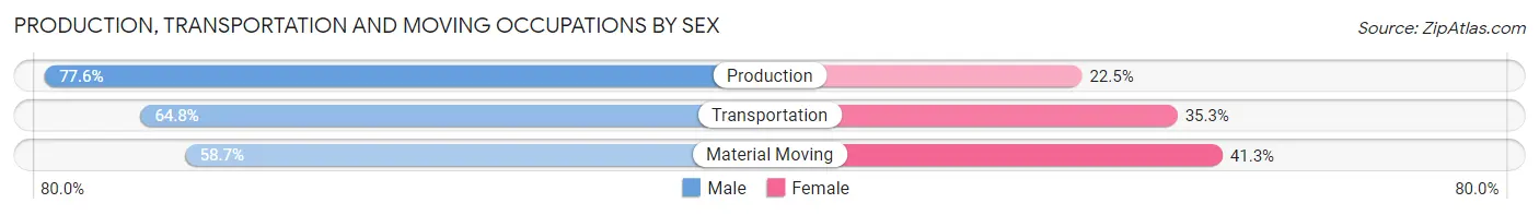 Production, Transportation and Moving Occupations by Sex in Zip Code 07039
