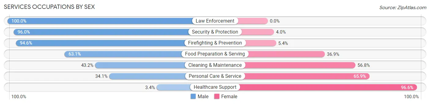Services Occupations by Sex in Zip Code 07047