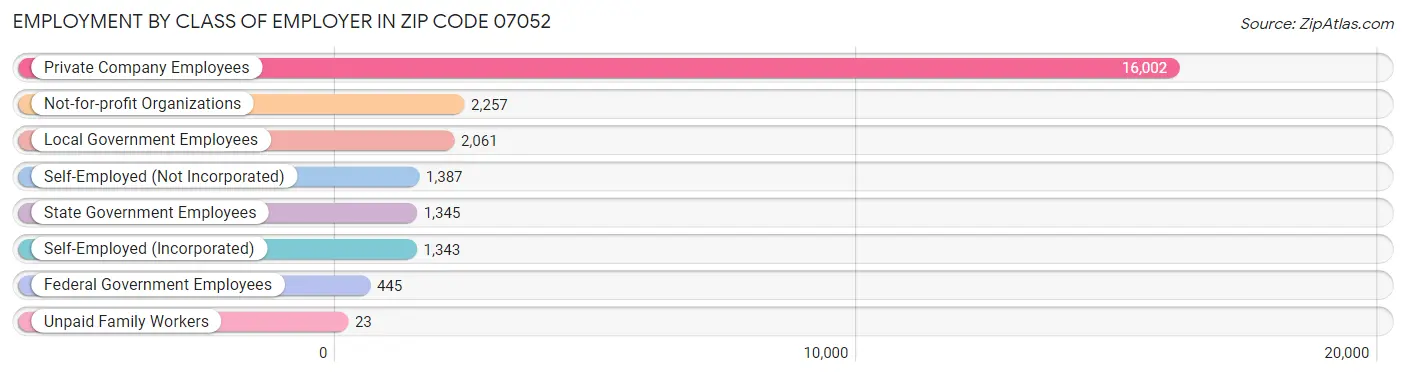 Employment by Class of Employer in Zip Code 07052