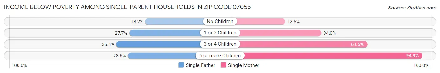 Income Below Poverty Among Single-Parent Households in Zip Code 07055