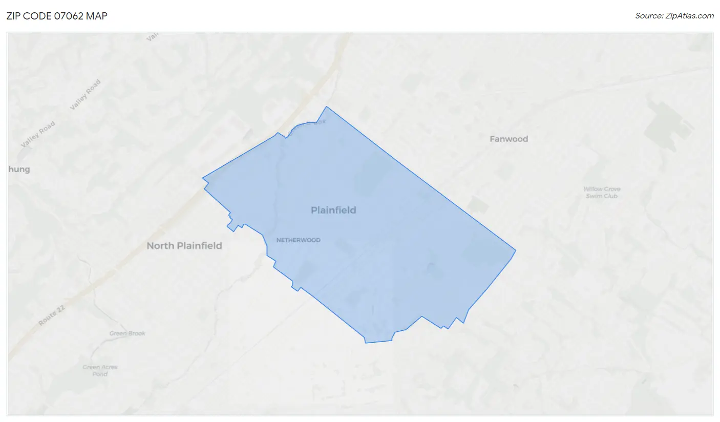 Zip Code 07062 Map