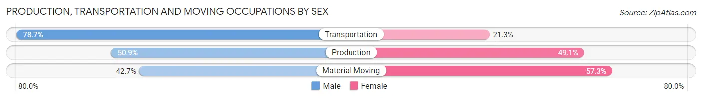 Production, Transportation and Moving Occupations by Sex in Zip Code 07064