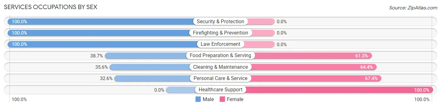 Services Occupations by Sex in Zip Code 07082