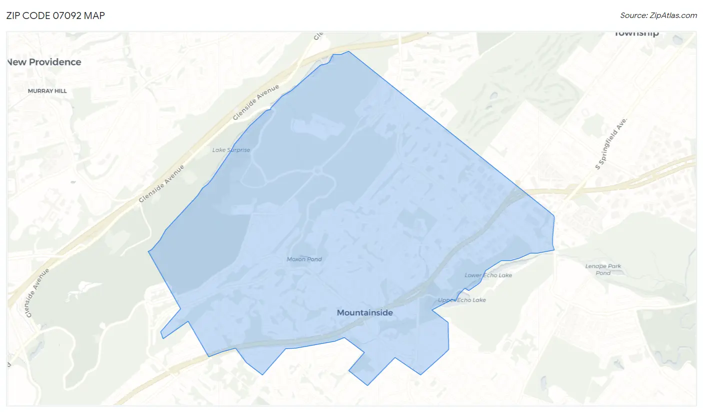 Zip Code 07092 Map