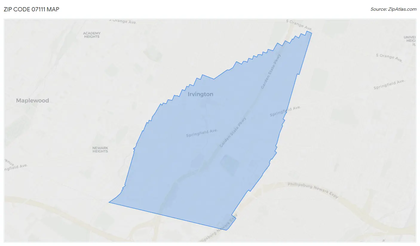 Zip Code 07111 Map