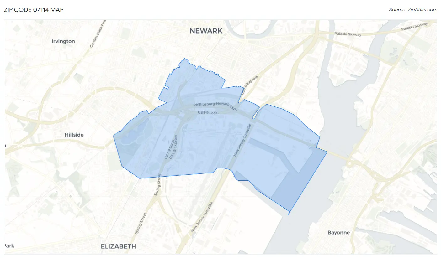 Zip Code 07114 Map