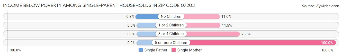 Income Below Poverty Among Single-Parent Households in Zip Code 07203