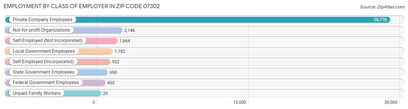 Employment by Class of Employer in Zip Code 07302