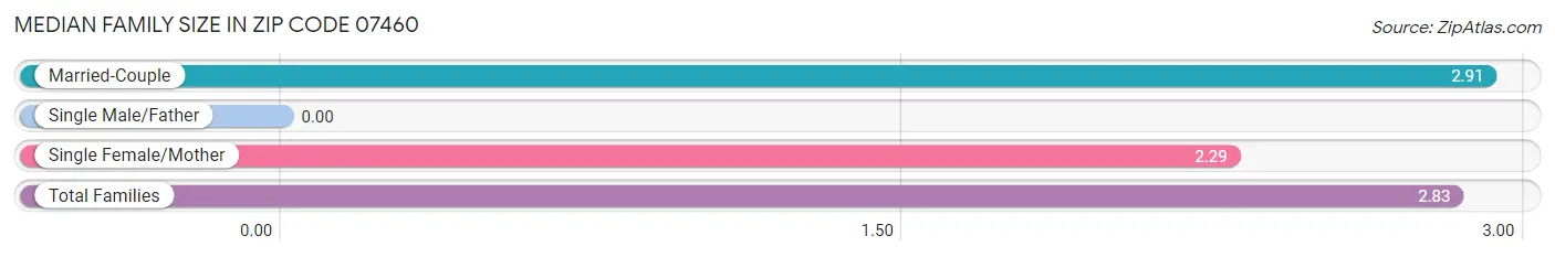 Median Family Size in Zip Code 07460