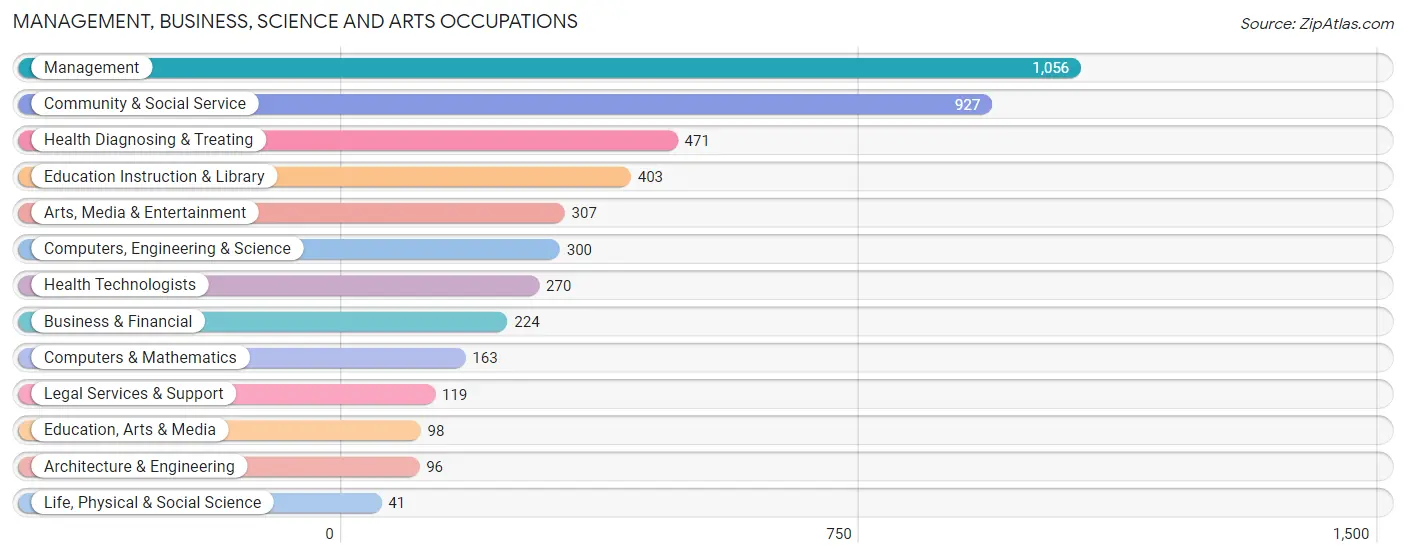 Management, Business, Science and Arts Occupations in Zip Code 07604