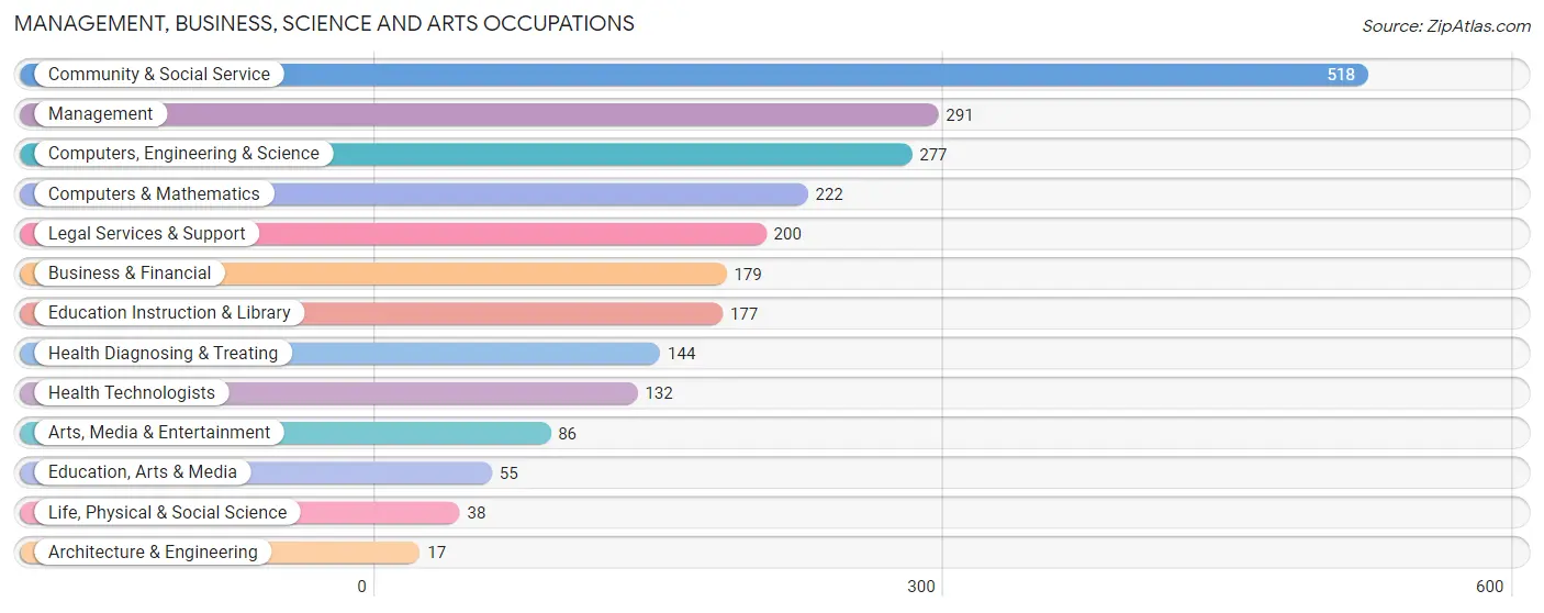 Management, Business, Science and Arts Occupations in Zip Code 07627