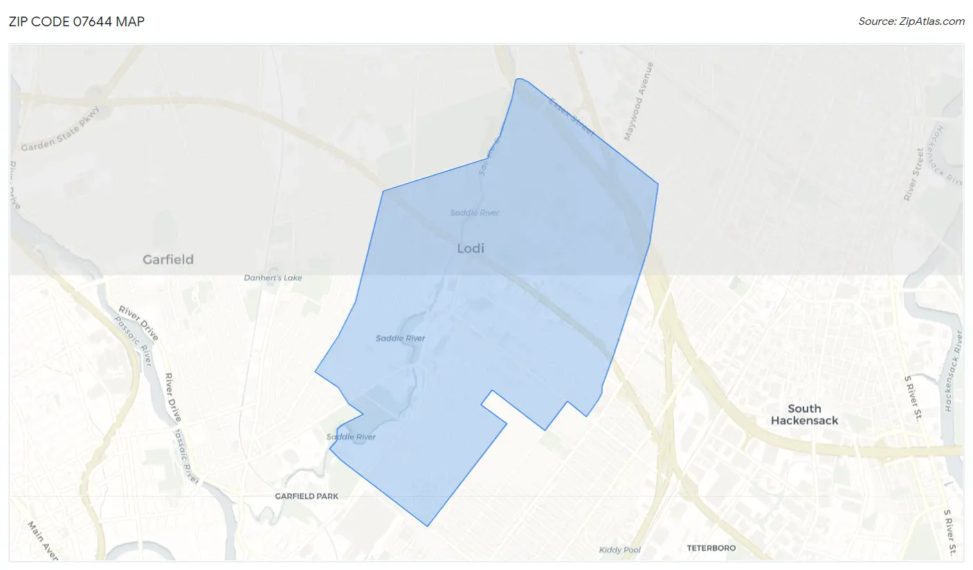 Zip Code 07644 Map