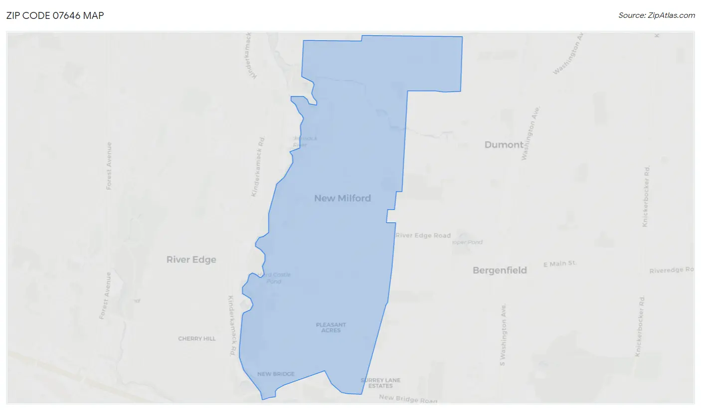 Zip Code 07646 Map