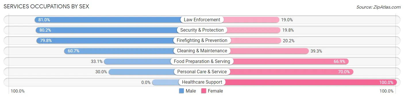Services Occupations by Sex in Zip Code 07656