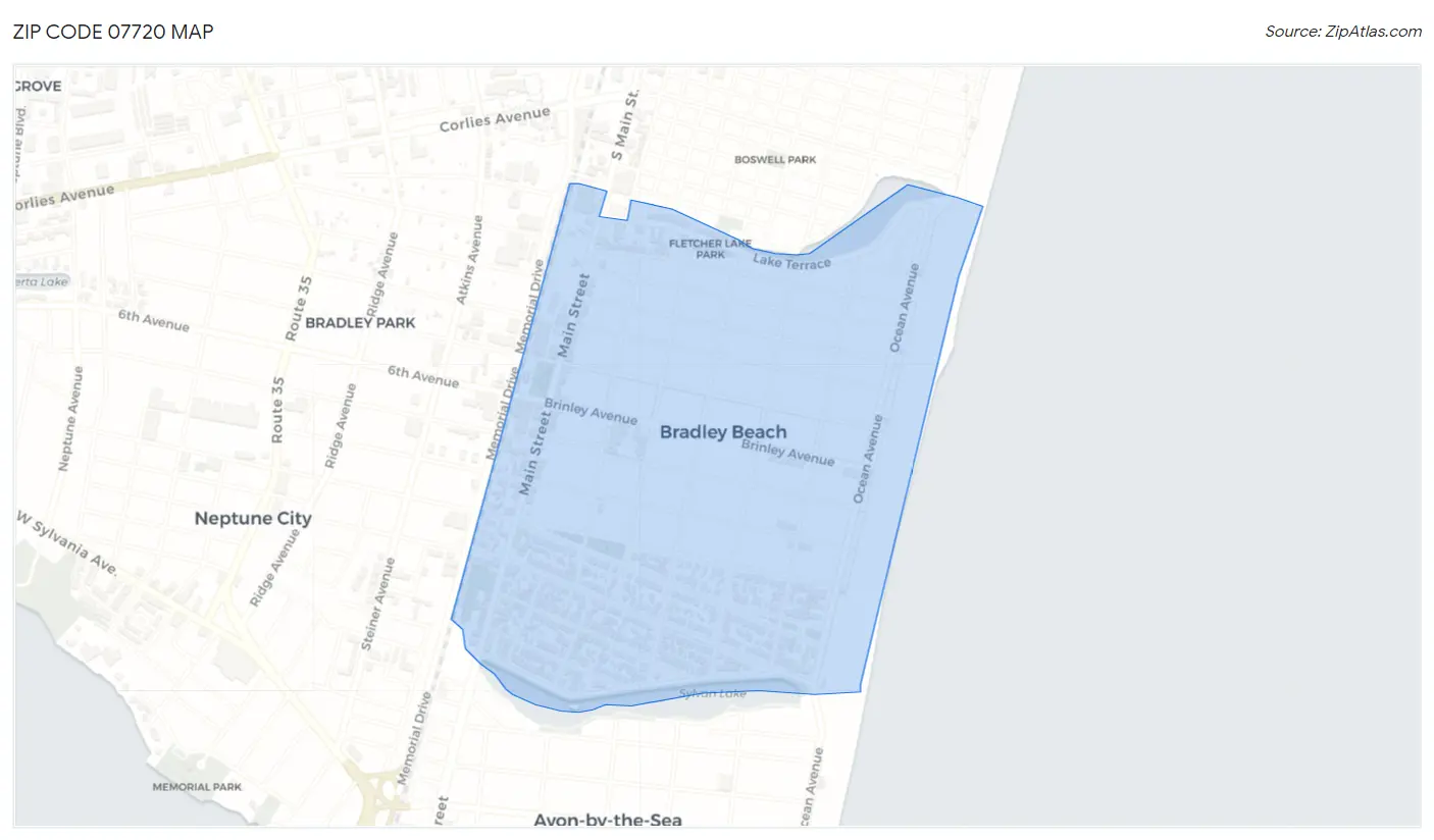 Zip Code 07720 Map