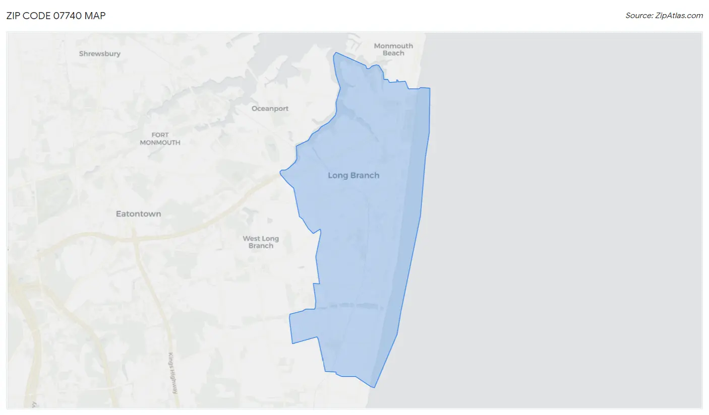 Zip Code 07740 Map