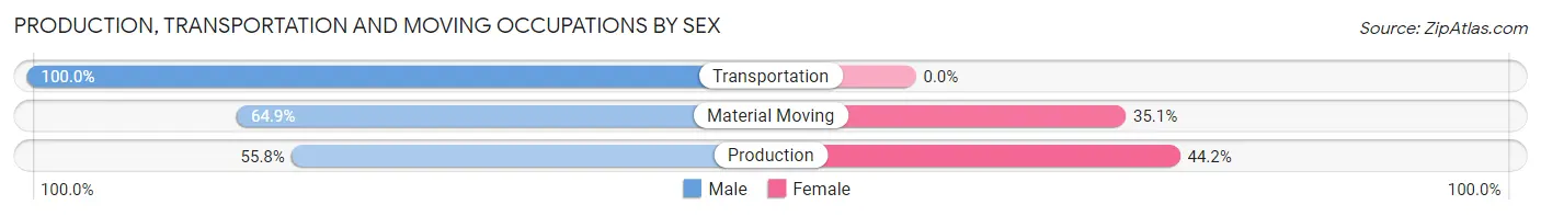 Production, Transportation and Moving Occupations by Sex in Zip Code 07746