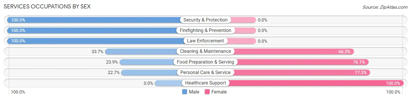 Services Occupations by Sex in Zip Code 07826