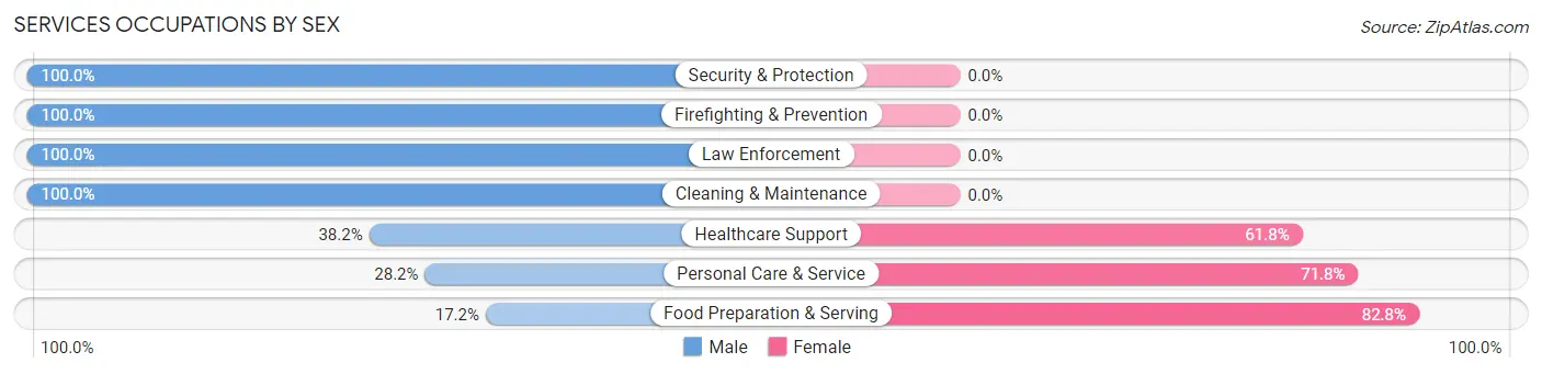 Services Occupations by Sex in Zip Code 07830