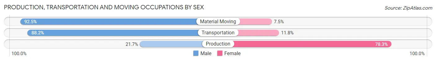 Production, Transportation and Moving Occupations by Sex in Zip Code 07838