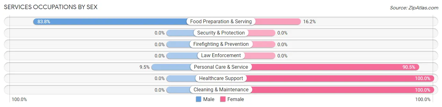 Services Occupations by Sex in Zip Code 07852