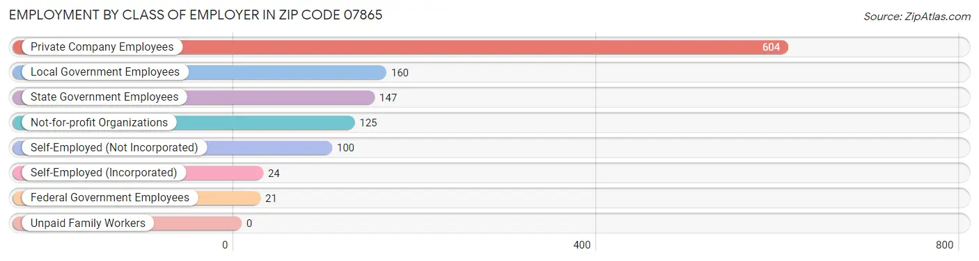 Employment by Class of Employer in Zip Code 07865