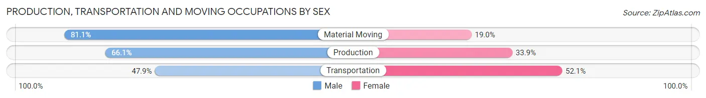 Production, Transportation and Moving Occupations by Sex in Zip Code 07874