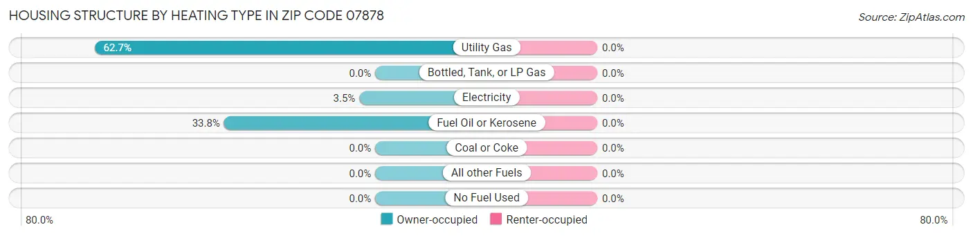 Housing Structure by Heating Type in Zip Code 07878