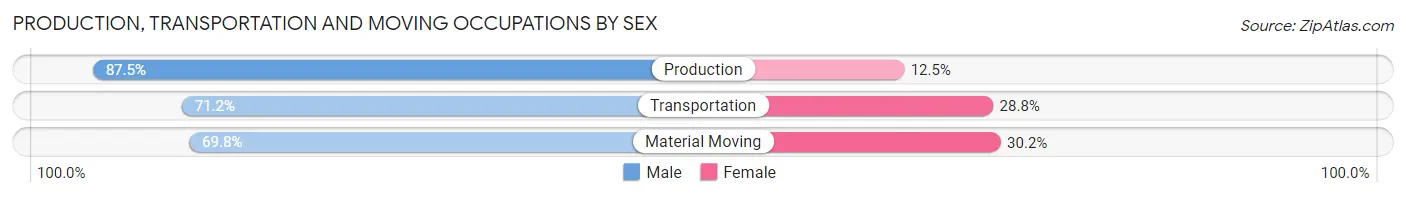 Production, Transportation and Moving Occupations by Sex in Zip Code 07901